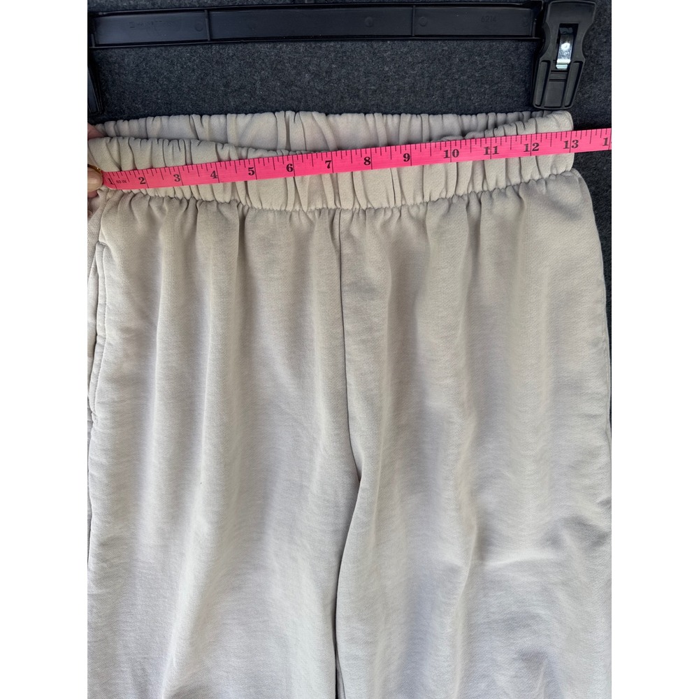 John Galt Brandy Melville Beige Jogger Sweatpants MCH002-Z087 Tan Fleece Pockets - Picture 4 of 7